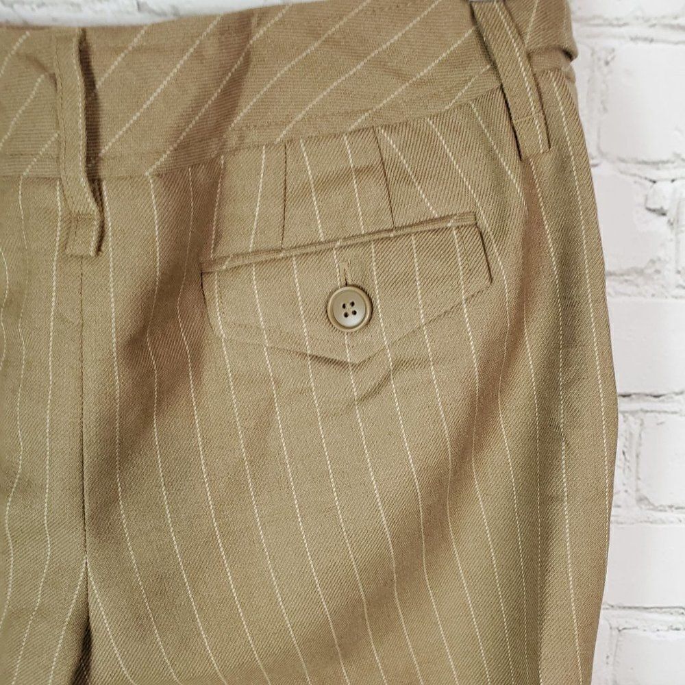 Ann Taylor Loft Marisa Cropped Pant Dress Brown Wool Blend Size 2P Striped - Picture 8 of 12